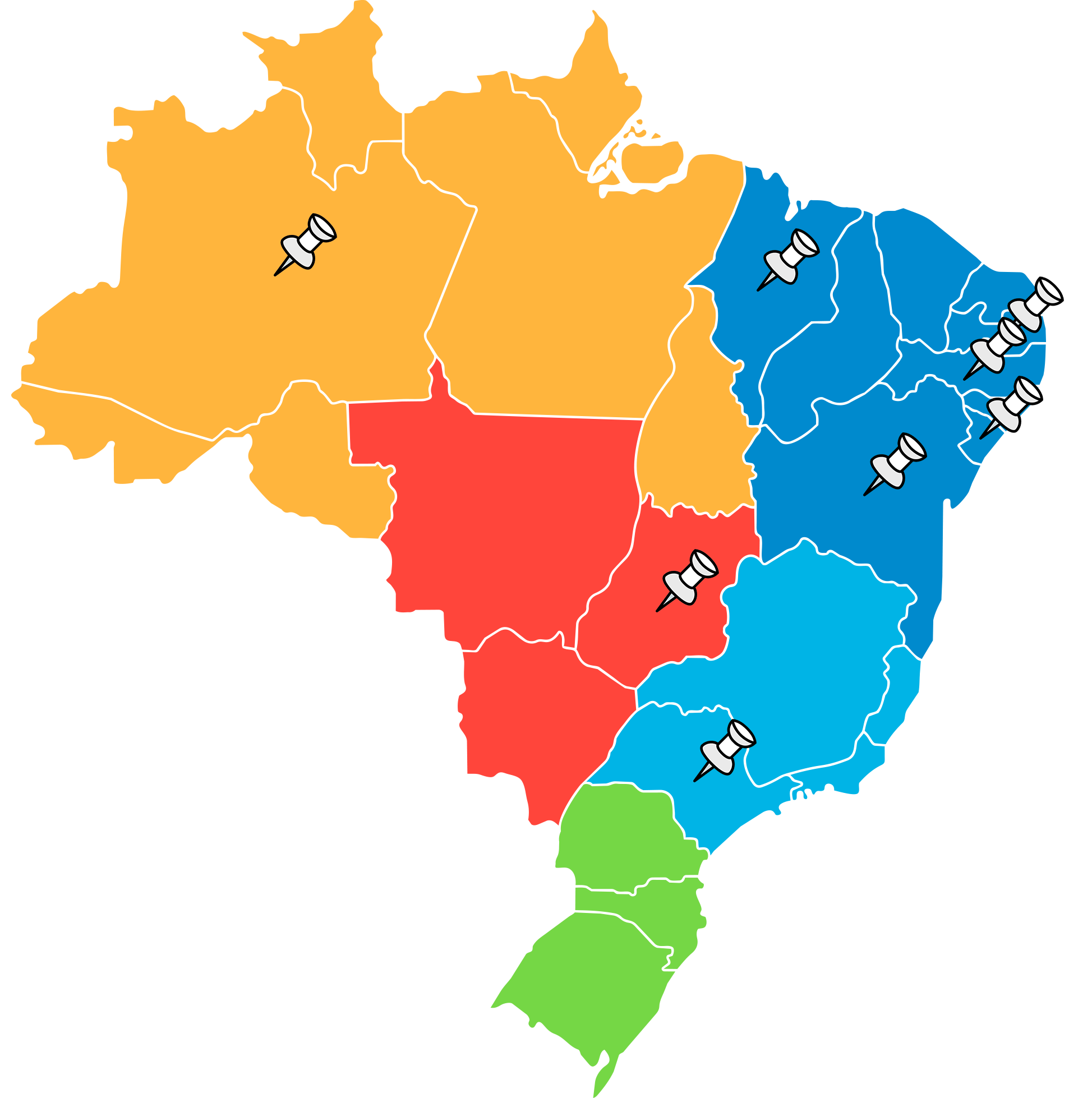 Mapa do Brasil por Regiões